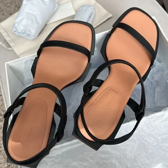 Simkhai Roma Heeled Leather Sandals, Black, New, Size 41